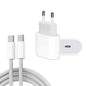 PD35W USB-C / Type-C Port Charger with 1m Type-C to Type-C Data Cable, EU Plug