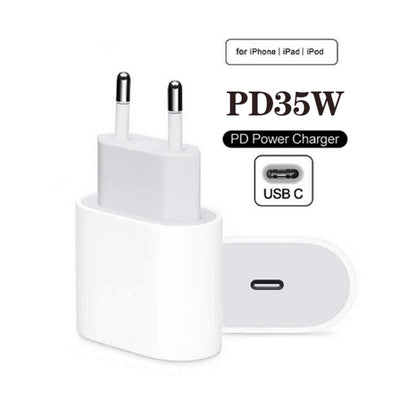 PD35W USB-C / Type-C Port Charger with 1m Type-C to Type-C Data Cable, EU Plug