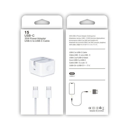 PD35W USB-C / Type-C Port Charger with 1m Type-C to Type-C Data Cable, UK Plug