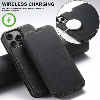 Suteni J06 Retro Matte Litchi Texture Leather MagSafe Phone Case, For iPhone 16 Pro, For iPhone 16 Plus, For iPhone 16, For iPhone 15 Pro Max, For iPhone 15 Pro, For iPhone 15 Plus, For iPhone 15