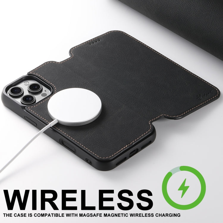 Suteni J06 Retro Matte Litchi Texture Leather MagSafe Phone Case, For iPhone 16 Pro, For iPhone 16 Plus, For iPhone 16, For iPhone 15 Pro Max, For iPhone 15 Pro, For iPhone 15 Plus, For iPhone 15