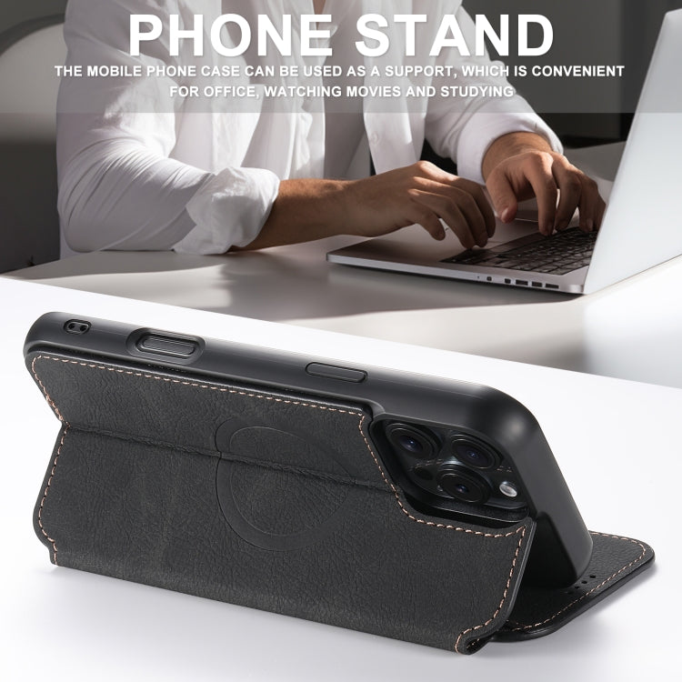 Suteni J06 Retro Matte Litchi Texture Leather MagSafe Phone Case, For iPhone 16 Pro, For iPhone 16 Plus, For iPhone 16, For iPhone 15 Pro Max, For iPhone 15 Pro, For iPhone 15 Plus, For iPhone 15