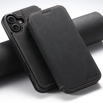 Suteni J06 Retro Matte Litchi Texture Leather MagSafe Phone Case, For iPhone 16 Pro, For iPhone 16 Plus, For iPhone 16, For iPhone 15 Pro Max, For iPhone 15 Pro, For iPhone 15 Plus, For iPhone 15