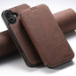 Suteni J06 Retro Matte Litchi Texture Leather MagSafe Phone Case, For iPhone 16 Pro, For iPhone 16 Plus, For iPhone 16, For iPhone 15 Pro Max, For iPhone 15 Pro, For iPhone 15 Plus, For iPhone 15
