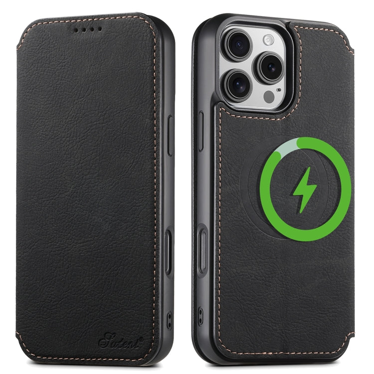 Suteni J06 Retro Matte Litchi Texture Leather MagSafe Phone Case, For iPhone 18, For iPhone 18 Pro, For iPhone 18 Pro Max, For iPhone 17 Pro Max, For iPhone 17 Pro, For iPhone 17, For iPhone Air, For iPhone 16 Pro Max