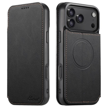 Suteni J06 Retro Matte Litchi Texture Leather MagSafe Phone Case, For iPhone 18, For iPhone 18 Pro, For iPhone 18 Pro Max, For iPhone 17 Pro Max, For iPhone 17 Pro, For iPhone 17, For iPhone Air, For iPhone 16 Pro Max