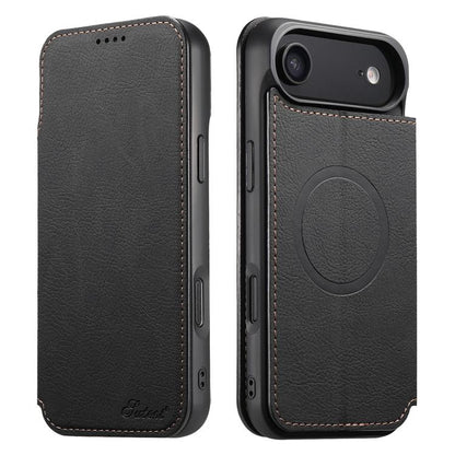 Suteni J06 Retro Matte Litchi Texture Leather MagSafe Phone Case, For iPhone 18, For iPhone 18 Pro, For iPhone 18 Pro Max, For iPhone 17 Pro Max, For iPhone 17 Pro, For iPhone 17, For iPhone Air, For iPhone 16 Pro Max