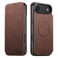 Suteni J06 Retro Matte Litchi Texture Leather MagSafe Phone Case, For iPhone 18, For iPhone 18 Pro, For iPhone 18 Pro Max, For iPhone 17 Pro Max, For iPhone 17 Pro, For iPhone 17, For iPhone Air, For iPhone 16 Pro Max