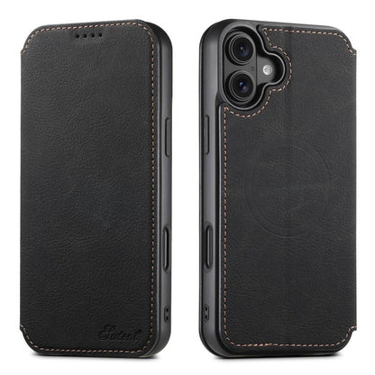 Suteni J06 Retro Matte Litchi Texture Leather MagSafe Phone Case, For iPhone 18, For iPhone 18 Pro, For iPhone 18 Pro Max, For iPhone 17 Pro Max, For iPhone 17 Pro, For iPhone 17, For iPhone Air, For iPhone 16 Pro Max
