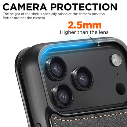 Suteni J06 Retro Matte Litchi Texture Leather MagSafe Phone Case, For iPhone 18, For iPhone 18 Pro, For iPhone 18 Pro Max, For iPhone 17 Pro Max, For iPhone 17 Pro, For iPhone 17, For iPhone Air, For iPhone 16 Pro Max