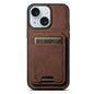 Suteni H02 Litchi Leather Card Wallet Stand Back Phone Case, For iPhone 16, For iPhone 15 Pro Max, For iPhone 15 Pro, For iPhone 15 Plus