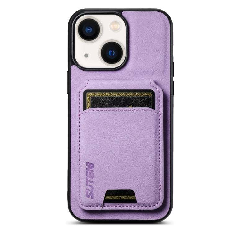 Suteni H02 Litchi Leather Card Wallet Stand Back Phone Case, For iPhone 14 Pro Max, For iPhone 13 Pro Max, For iPhone 13 Pro, For iPhone 13