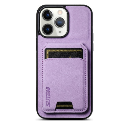 Suteni H02 Litchi Leather Card Wallet Stand Back Phone Case, For iPhone 12 / 12 Pro, For iPhone 12 Pro Max, For iPhone 11 Pro Max, For iPhone 11