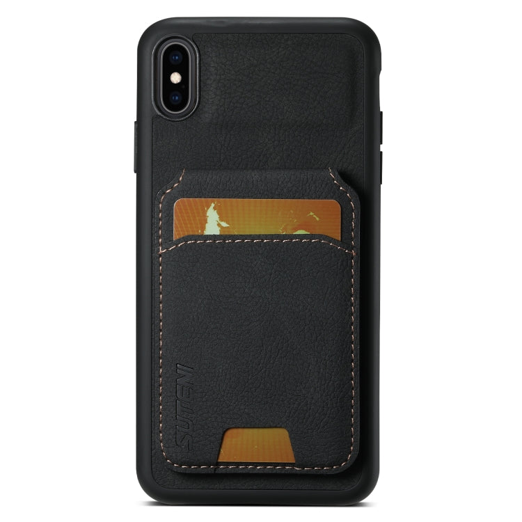 Suteni H02 Litchi Leather Card Wallet Stand Back Phone Case, For iPhone 11 Pro, For iPhone X / XS, For iPhone XR, For iPhone XS Max