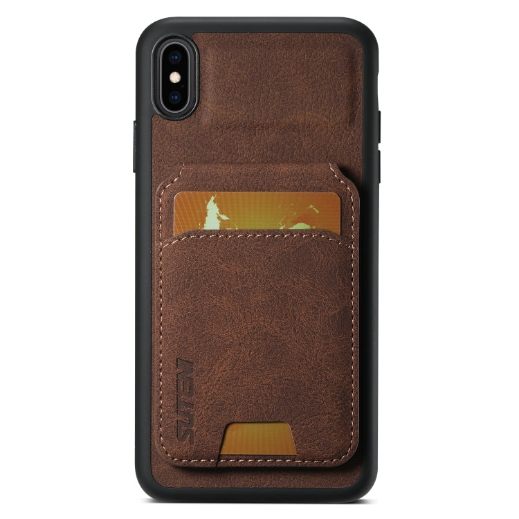 Suteni H02 Litchi Leather Card Wallet Stand Back Phone Case, For iPhone 11 Pro, For iPhone X / XS, For iPhone XR, For iPhone XS Max