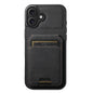 Suteni H02 Litchi Leather Card Wallet Stand Back Phone Case, For iPhone 17e / 16e, For iPhone 16 Pro Max, For iPhone 16 Pro, For iPhone 16 Plus