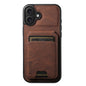 Suteni H02 Litchi Leather Card Wallet Stand Back Phone Case, For iPhone 17e / 16e, For iPhone 16 Pro Max, For iPhone 16 Pro, For iPhone 16 Plus