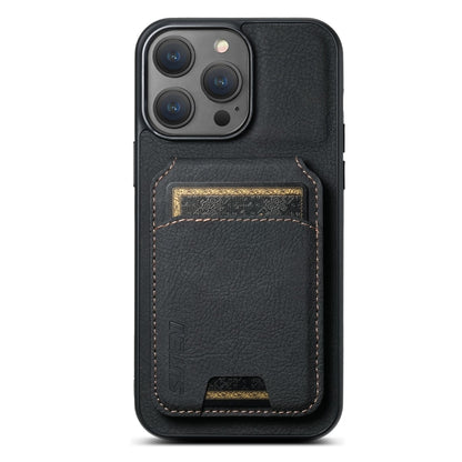 Suteni H02 Litchi Leather Card Wallet Stand Back Phone Case, For iPhone 17e / 16e, For iPhone 16 Pro Max, For iPhone 16 Pro, For iPhone 16 Plus