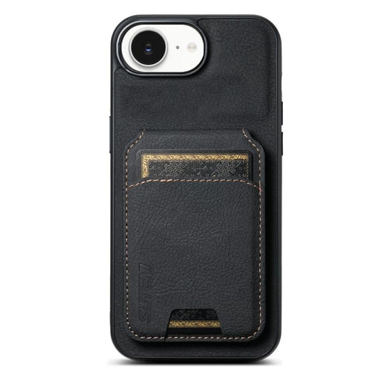 Suteni H02 Litchi Leather Card Wallet Stand Back Phone Case, For iPhone 17e / 16e, For iPhone 16 Pro Max, For iPhone 16 Pro, For iPhone 16 Plus