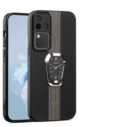 Magnetic Litchi Leather Back Phone Case with Holder, For vivo Y300 Pro, For  vivo Y200i, For vivo Y03 Global, For vivo S18 Pro, For vivo S18