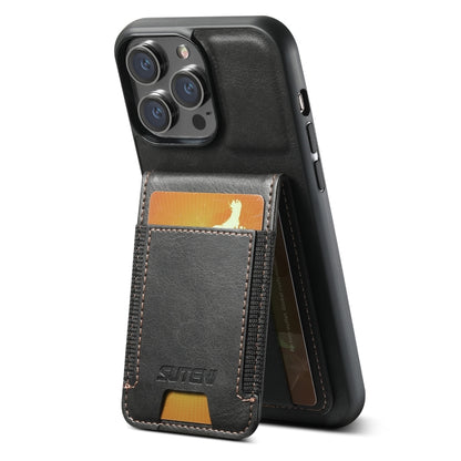 Suteni H03 Oil Wax Leather Wallet Stand Back Phone Case, For iPhone 11, For iPhone 11 Pro, For iPhone 17e / 16e, For iPhone 12 / 12 Pro