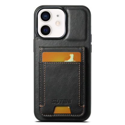 Suteni H03 Oil Wax Leather Wallet Stand Back Phone Case, For iPhone 11, For iPhone 11 Pro, For iPhone 17e / 16e, For iPhone 12 / 12 Pro