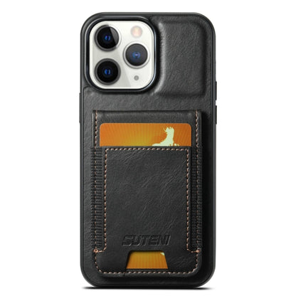 Suteni H03 Oil Wax Leather Wallet Stand Back Phone Case, For iPhone 11, For iPhone 11 Pro, For iPhone 17e / 16e, For iPhone 12 / 12 Pro