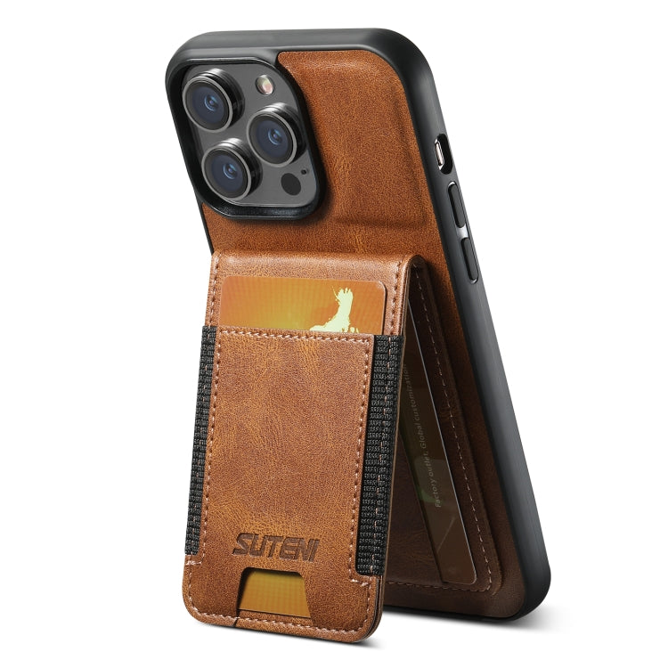 Suteni H03 Oil Wax Leather Wallet Stand Back Phone Case, For iPhone 17e / 16e, For iPhone 17 Pro Max, For iPhone 17 Pro, For iPhone 17, For iPhone Air, For iPhone 16 Pro Max, For iPhone 16 Pro, For iPhone 16 Plus