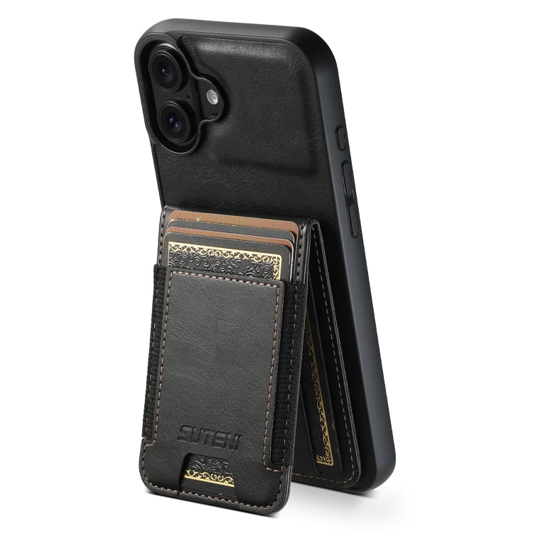 Suteni H03 Oil Wax Leather Wallet Stand Back Phone Case, For iPhone 17e / 16e, For iPhone 17 Pro Max, For iPhone 17 Pro, For iPhone 17, For iPhone Air, For iPhone 16 Pro Max, For iPhone 16 Pro, For iPhone 16 Plus
