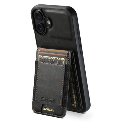 Suteni H03 Oil Wax Leather Wallet Stand Back Phone Case, For iPhone 17e / 16e, For iPhone 17 Pro Max, For iPhone 17 Pro, For iPhone 17, For iPhone Air, For iPhone 16 Pro Max, For iPhone 16 Pro, For iPhone 16 Plus