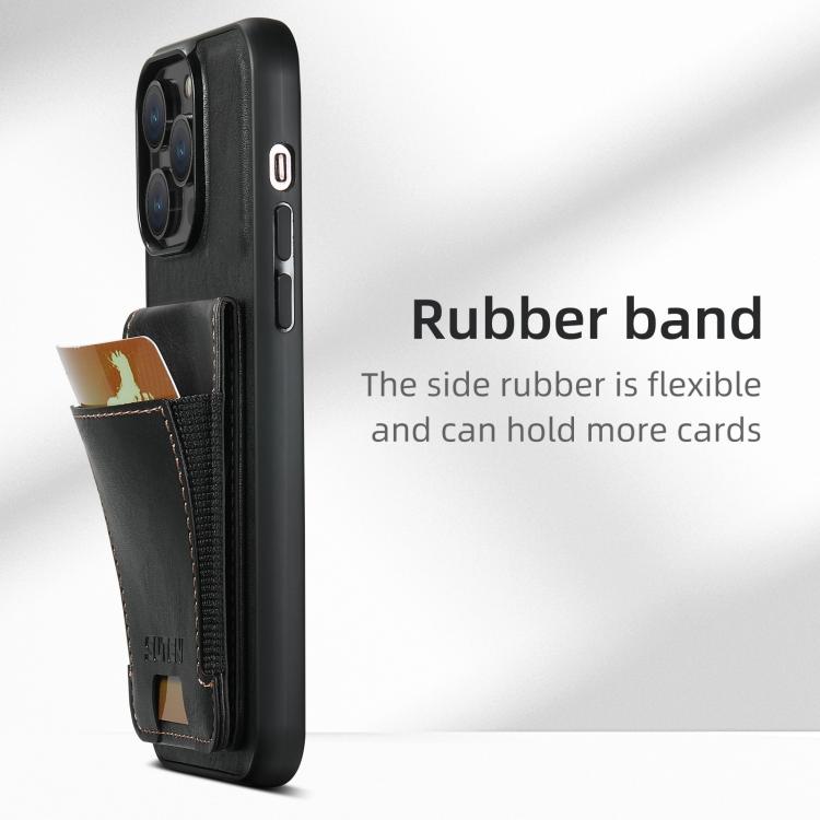 Suteni H03 Oil Wax Leather Wallet Stand Back Phone Case, For iPhone 17e / 16e, For iPhone 17 Pro Max, For iPhone 17 Pro, For iPhone 17, For iPhone Air, For iPhone 16 Pro Max, For iPhone 16 Pro, For iPhone 16 Plus