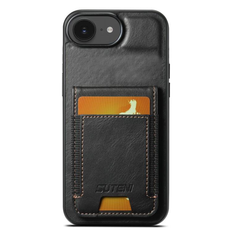 Suteni H03 Oil Wax Leather Wallet Stand Back Phone Case, For iPhone 11, For iPhone 11 Pro, For iPhone 17e / 16e, For iPhone 12 / 12 Pro