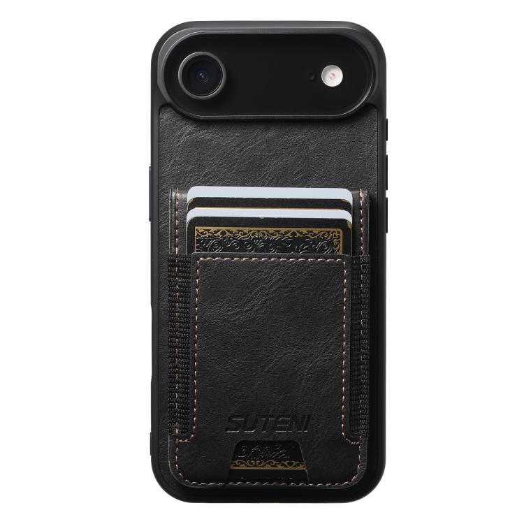 Suteni H03 Oil Wax Leather Wallet Stand Back Phone Case, For iPhone 17e / 16e, For iPhone 17 Pro Max, For iPhone 17 Pro, For iPhone 17, For iPhone Air, For iPhone 16 Pro Max, For iPhone 16 Pro, For iPhone 16 Plus