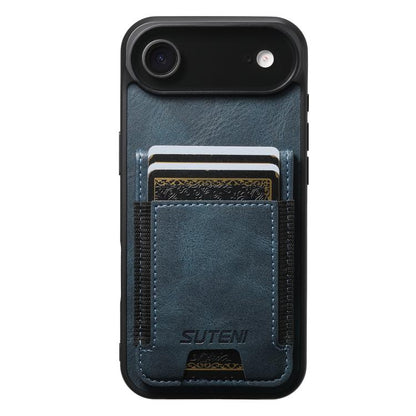 Suteni H03 Oil Wax Leather Wallet Stand Back Phone Case, For iPhone 18, For iPhone 18 Pro, For iPhone 18 Pro Max, For iPhone 17 Pro Max, For iPhone 17 Pro, For iPhone 17, For iPhone Air, For iPhone 16 Pro Max