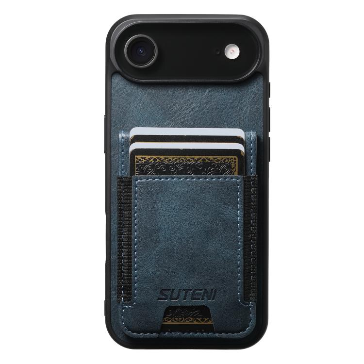Suteni H03 Oil Wax Leather Wallet Stand Back Phone Case, For iPhone 17e / 16e, For iPhone 17 Pro Max, For iPhone 17 Pro, For iPhone 17, For iPhone Air, For iPhone 16 Pro Max, For iPhone 16 Pro, For iPhone 16 Plus