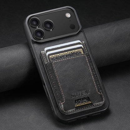 Suteni H03 Oil Wax Leather Wallet Stand Back Phone Case, For iPhone 18, For iPhone 18 Pro, For iPhone 18 Pro Max, For iPhone 17 Pro Max, For iPhone 17 Pro, For iPhone 17, For iPhone Air, For iPhone 16 Pro Max