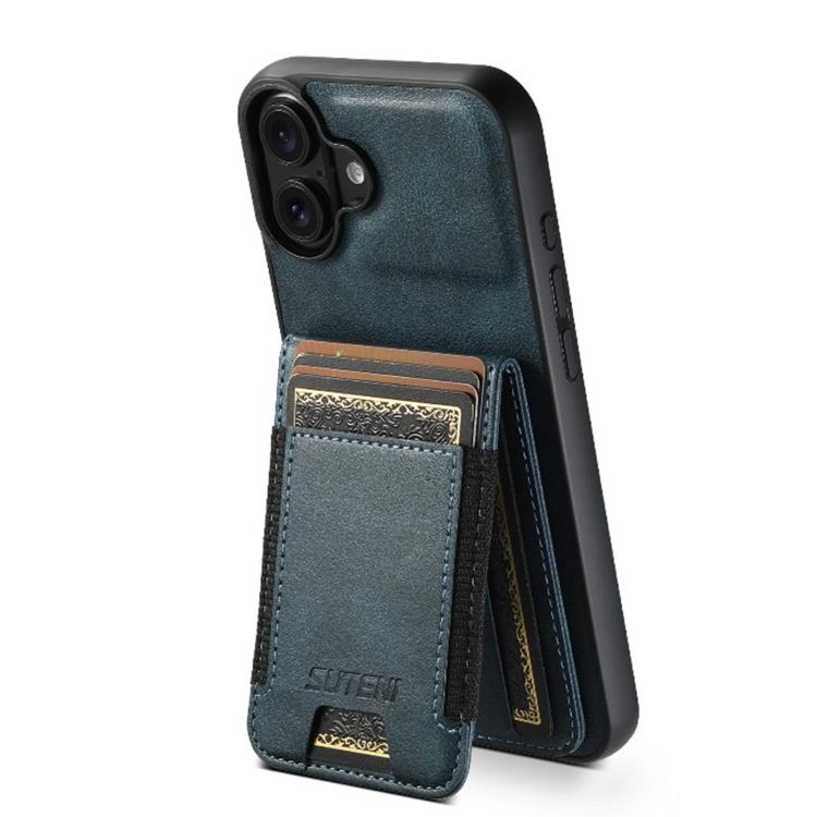 Suteni H03 Oil Wax Leather Wallet Stand Back Phone Case, For iPhone 18, For iPhone 18 Pro, For iPhone 18 Pro Max, For iPhone 17 Pro Max, For iPhone 17 Pro, For iPhone 17, For iPhone Air, For iPhone 16 Pro Max
