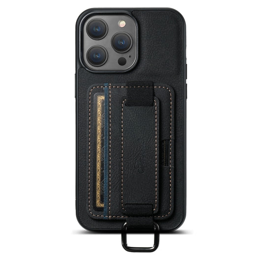 Suteni H13 Litchi Leather Wrist Strap Wallet Back Phone Case, For iPhone 14 Pro Max, For iPhone 13 Pro Max, For iPhone 13 Pro, For iPhone 13