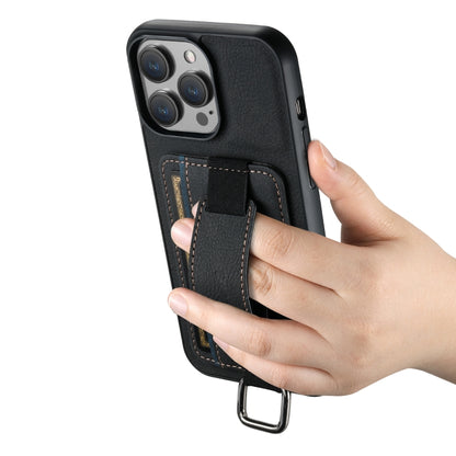 Suteni H13 Litchi Leather Wrist Strap Wallet Back Phone Case, For iPhone 12 / 12 Pro, For iPhone 12 Pro Max, For iPhone 11 Pro Max, For iPhone 11