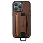 Suteni H13 Litchi Leather Wrist Strap Wallet Back Phone Case, For iPhone 12 / 12 Pro, For iPhone 12 Pro Max, For iPhone 11 Pro Max, For iPhone 11
