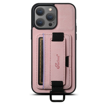 Suteni H13 Litchi Leather Wrist Strap Wallet Back Phone Case, For iPhone 12 / 12 Pro, For iPhone 12 Pro Max, For iPhone 11 Pro Max, For iPhone 11