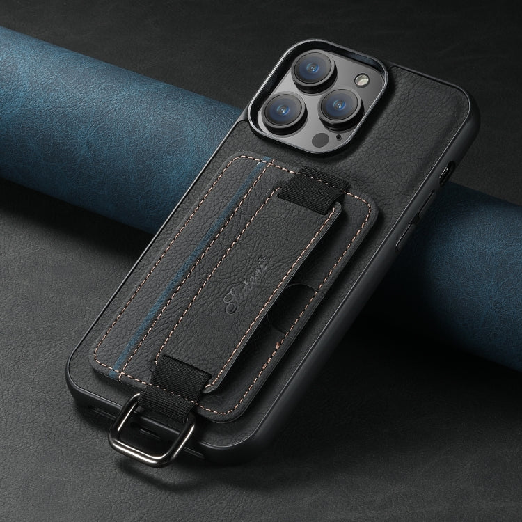 Suteni H13 Litchi Leather Wrist Strap Wallet Back Phone Case, For iPhone 11 Pro, For iPhone X / XS, For iPhone XR, For iPhone XS Max