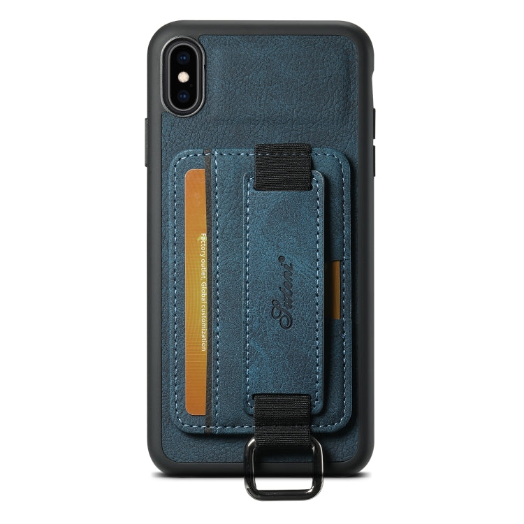 Suteni H13 Litchi Leather Wrist Strap Wallet Back Phone Case, For iPhone 11 Pro, For iPhone X / XS, For iPhone XR, For iPhone XS Max