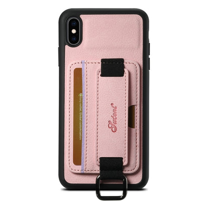 Suteni H13 Litchi Leather Wrist Strap Wallet Back Phone Case, For iPhone 11 Pro, For iPhone X / XS, For iPhone XR, For iPhone XS Max