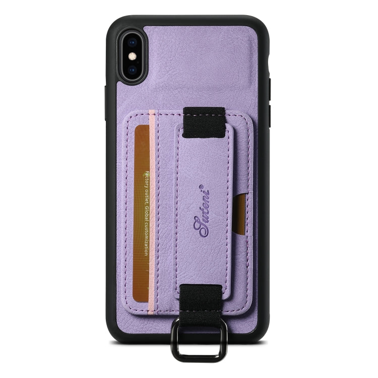 Suteni H13 Litchi Leather Wrist Strap Wallet Back Phone Case, For iPhone 11 Pro, For iPhone X / XS, For iPhone XR, For iPhone XS Max
