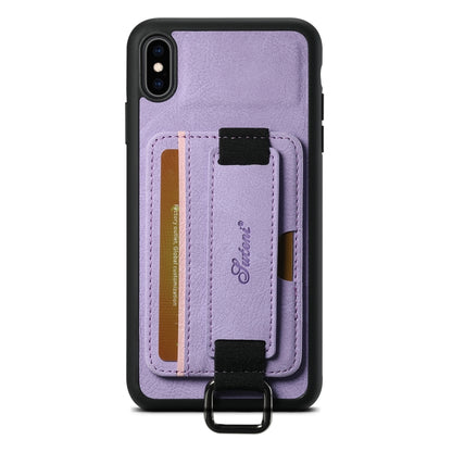Suteni H13 Litchi Leather Wrist Strap Wallet Back Phone Case, For iPhone 11 Pro, For iPhone X / XS, For iPhone XR, For iPhone XS Max
