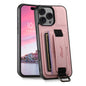 Suteni H13 Litchi Leather Wrist Strap Wallet Back Phone Case, For iPhone 17e / 16e, For iPhone 16 Pro Max, For iPhone 16 Pro, For iPhone 16 Plus