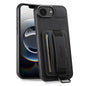 Suteni H13 Litchi Leather Wrist Strap Wallet Back Phone Case, For iPhone 17e / 16e, For iPhone 16 Pro Max, For iPhone 16 Pro, For iPhone 16 Plus