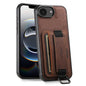 Suteni H13 Litchi Leather Wrist Strap Wallet Back Phone Case, For iPhone 17e / 16e, For iPhone 16 Pro Max, For iPhone 16 Pro, For iPhone 16 Plus