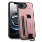 Suteni H13 Litchi Leather Wrist Strap Wallet Back Phone Case, For iPhone 17e / 16e, For iPhone 16 Pro Max, For iPhone 16 Pro, For iPhone 16 Plus